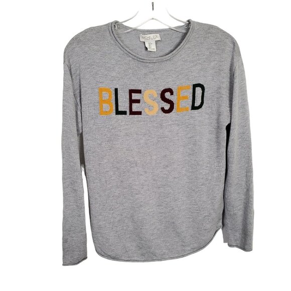 Rachel Zoe Size S Sweater Cozy Cashmere Blend Blessed Light Knit Rolled Edges - Picture 2 of 7